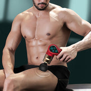 Mini Fascia Gun Small LCD Screen Muscle Massager(018 Red)