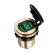 Car Motorcycle Modified USB Charger QC3.0 Metal Waterproof Fast Charge(Golden Shell Green Light) - DIY Modified Charger by PMC TechLife | Online Shopping South Africa | PMC TechLife