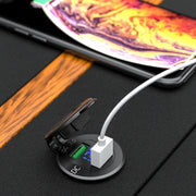 Car Motorcycle Modified USB Charger QC3.0 Metal Water-resistant Fast Charge(Red Shell Red Light)