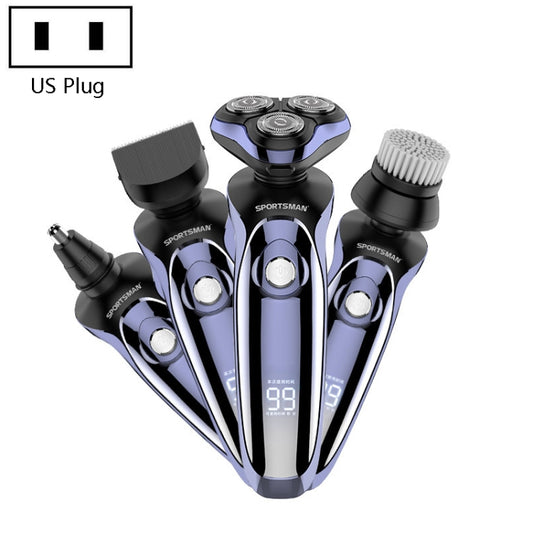 Sportsman SM-530 Electric Men Shaving Knife Multi-Function Base Charging Digital Water Washing Razor, Specification: US Plug(Purple) - free shipping - PMC Jewellery - Order now!
