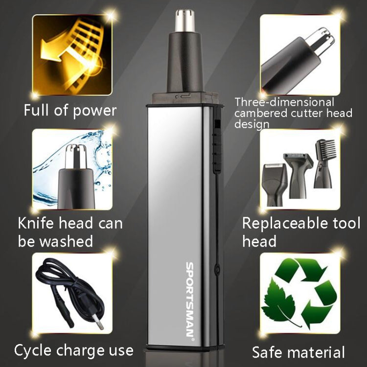 Sportsman SM-416 Electric Mini Shaving Knife Eyebrow Trimming Knife Charging USB Nose Hair Trimmer, Specification: EU Plug - free shipping - PMC TechLife - Order now!