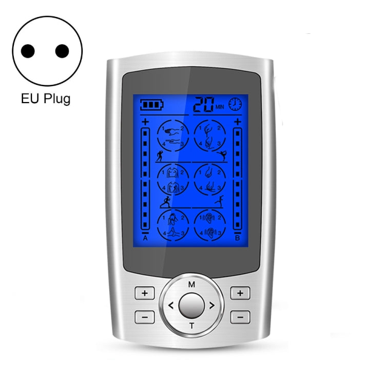 24-Mode Digital Electronic Pulse Massager Intelligent Whole Body Physical Therapy Meridian Massager, Specification: EU Plug( Silver) - Massage & Relaxation by PMC TechLife | Online Shopping South Africa | PMC TechLife