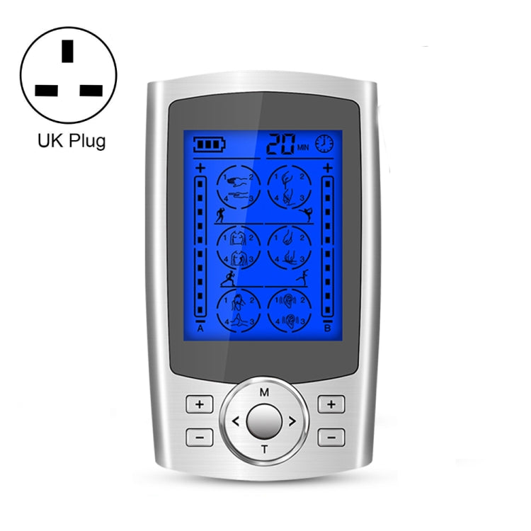 24-Mode Digital Electronic Pulse Massager Intelligent Whole Body Physical Therapy Meridian Massager, Specification: UK Plug( Silver) - Massage & Relaxation by PMC TechLife | Online Shopping South Africa | PMC TechLife