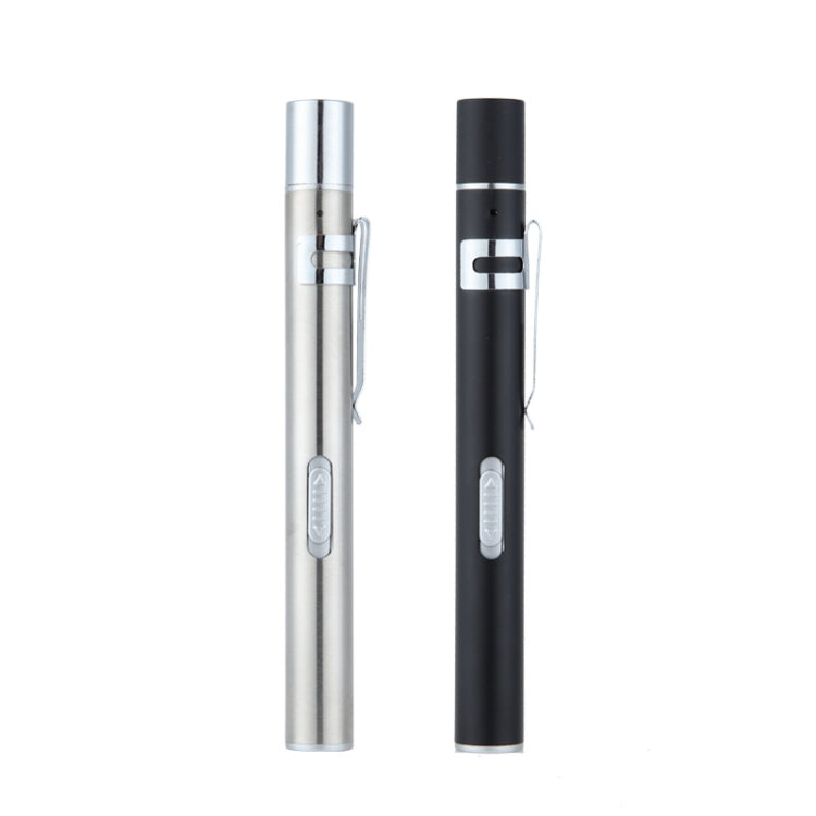 Flashlight Pupil Pen Light Yellow White Dual Light Source Dental Light LED Stainless Steel Morning Inspection Light(Silver) - LED Flashlight by PMC TechLife | Online Shopping South Africa | PMC TechLife