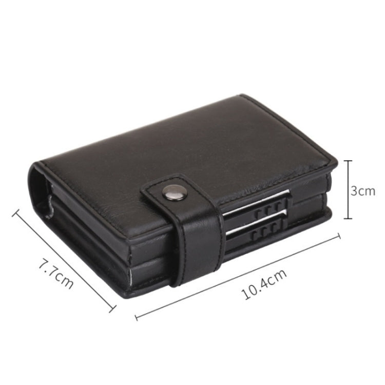 Dual Card Aluminum Alloy Card Box RFID Anti-Theft Wallet(Mad Horse Black)