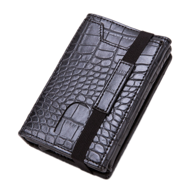 RFID Anti-Theft Aluminum Alloy Card Case(Crocodile Black) - free shipping - PMC TechLife - Order now!