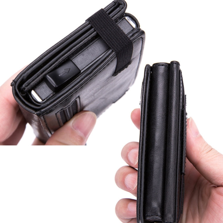 RFID Anti-Theft Aluminum Alloy Card Case(Crocodile Black)