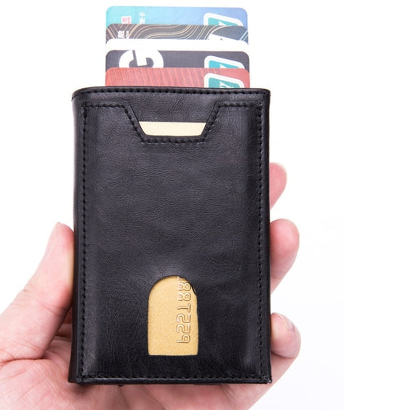 RFID Anti-Theft Aluminum Alloy Card Case(Crocodile Black)