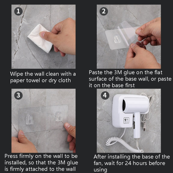 Hotel Hair Dryer Wall Mount High Power Hair Dryer Household Hair Cylinder Dryer, CN Plug(Hotel Hairdryer White)