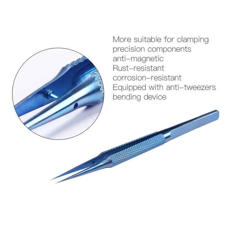 Kaisi Titanium Alloy Tweezers Repair Fingerprint Fly Line Phone Motherboard Precise Antimagnetic Electronics Tweezers(Straight BT-11) - Tweezers by Kaisi | Online Shopping South Africa | PMC TechLife | Buy Now Pay Later Mobicred
