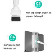 LP-6 Tablet Mobile Phone Lazy Bracket Detachable Bed Bracket, Style: Three-stage (Silver)