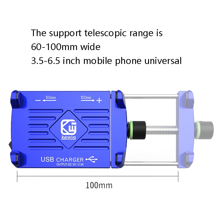 Kewig M6 Aluminum Alloy Motorcycle Mobile Phone Bracket Rechargeable With Switch Waterproof Stable Navigation Bracket(Red) - free shipping - PMC TechLife - Order now!