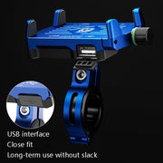 Kewig M6 Aluminum Alloy Motorcycle Mobile Phone Bracket Rechargeable With Switch Water-resistant Stable Navigation Bracket(Black)