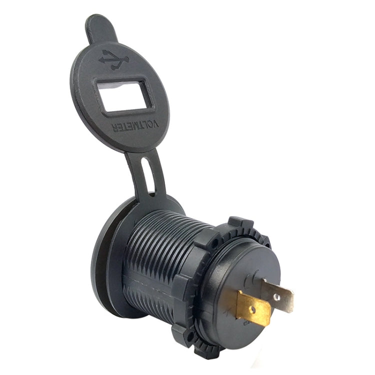 4.2A Dual USB With Voltage Display Mobile Phone Charger Socket Power Supply 12V Car Motorcycle(Green Light) - DIY Modified Charger by PMC TechLife | Online Shopping South Africa | PMC TechLife