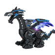 Electric Mechanical Dinosaur Toy Simulation Animal Toy Multifunctional Sound And Light Toy, Style:  Spray-Dark Black - free shipping - PMC TechLife - Order now!
