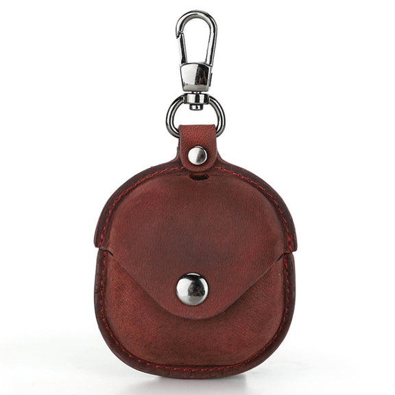 CONTACTS FAMILY CF1119 Pro For Galaxy Buds Pro Crazy Horse Texture Clamshell Earphone Protective Leather Case with Hook(Red Wine)