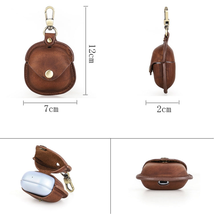 CONTACTS FAMILY CF1119 Pro For Galaxy Buds Pro Crazy Horse Texture Clamshell Earphone Protective Leather Case with Hook(Royal Blue) - Samsung Earphone Case by CONTACTS FAMILY | Online Shopping South Africa | PMC TechLife | Buy Now Pay Later Mobicred