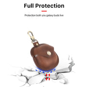 CONTACTS FAMILY CF1119 Pro For Galaxy Buds Pro Crazy Horse Texture Clamshell Earphone Protective Leather Case with Hook(Royal Blue)