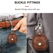 CONTACTS FAMILY CF1119 Pro For Galaxy Buds Pro Crazy Horse Texture Clamshell Earphone Protective Leather Case with Hook(Red Wine)