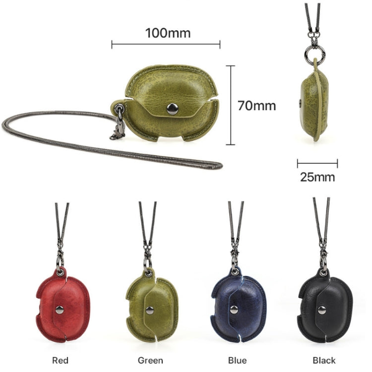 CONTACTS FAMILY CF1123B for Huawei FreeBuds Pro Leather Protective Case with Necklace Lanyard(Green) - free shipping - PMC TechLife - Order now!