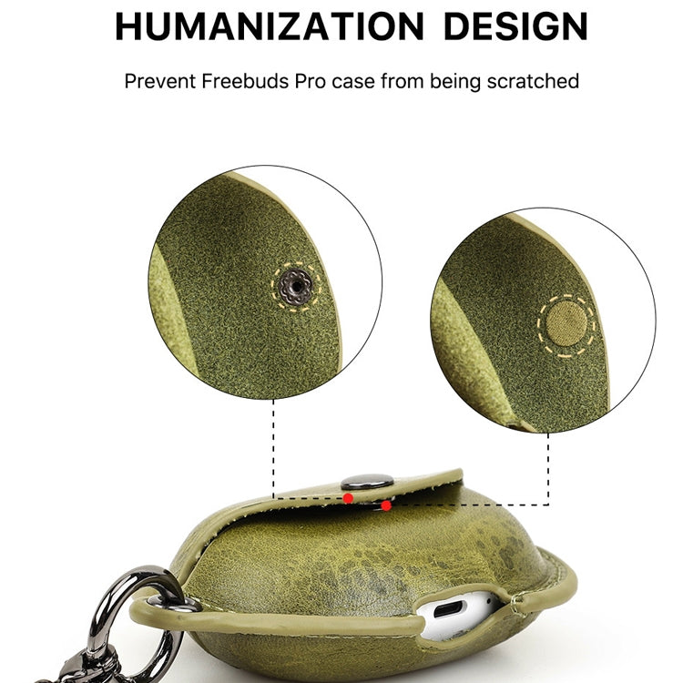 CONTACTS FAMILY CF1123B for Huawei FreeBuds Pro Leather Protective Case with Necklace Lanyard(Black) - free shipping - PMC TechLife - Order now!