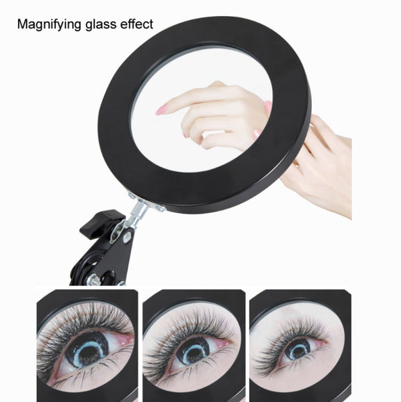 8X Magnifying Glass Lamp Beauty Nail Tattoo Repair Office Reading Lamp, Colour: With Magnifying Glass (Black)