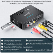 M6 NFC Bluetooth 5.0 Receiver & Transmitter & FM 3 In 1 Adapter(Black)