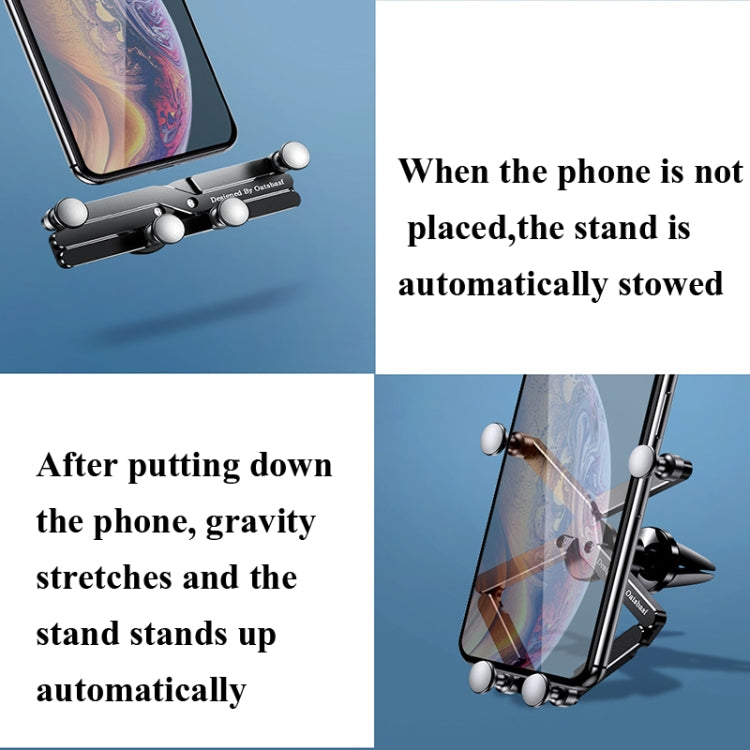 Oatsbasf 02750 Gravity Car Mobile Phone Holder In-car Navigation Buckle Bracket Air Outlet Bracket( Black) - free shipping - PMC TechLife - Order now!