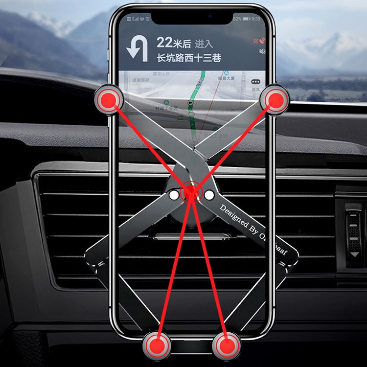 Oatsbasf 02750 Gravity Car Mobile Phone Holder In-car Navigation Buckle Bracket Air Outlet Bracket( Black) - free shipping - PMC Jewellery - Order now!