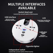 QC3.0 Car 12V 24V To 110V 220V Multi-function Inverter(White Round)