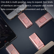 256GB SH02 USB 3.0 + 8 Pin + Mirco USB + Type-C 4 In 1 Mobile Computer U-Disk With OTG Function(Gold)