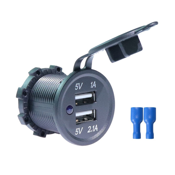 KWG-P1 Car Motorcycle Ship Modified USB Charger 5V 3.1A With Blue LED Lamp Display Water-resistant And Dustproof Car Charger