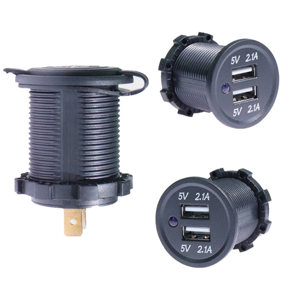 KWG-P1 Car Motorcycle Ship Modified USB Charger 5V 3.1A With Blue LED Lamp Display Water-resistant And Dustproof Car Charger