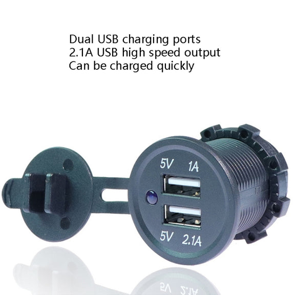 KWG-P1 Car Motorcycle Ship Modified USB Charger 5V 3.1A With Blue LED Lamp Display Water-resistant And Dustproof Car Charger