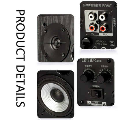 Edifier R980T Computer Wooden Speaker, US Plug(Black) - free shipping - PMC Jewellery - Order now!