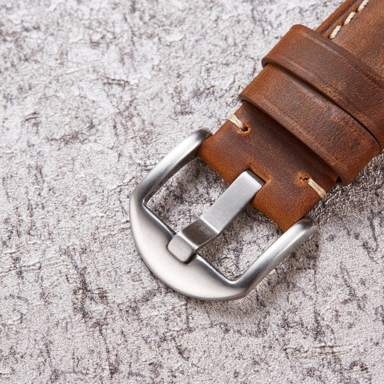 Quick Release Watch Band Crazy Horse Leather Retro Watch Band For Samsung Huawei,Size: 20mm  (Dark Brown Black Buckle) - Watch Bands by PMC TechLife | Online Shopping South Africa | PMC TechLife | Buy Now Pay Later Mobicred