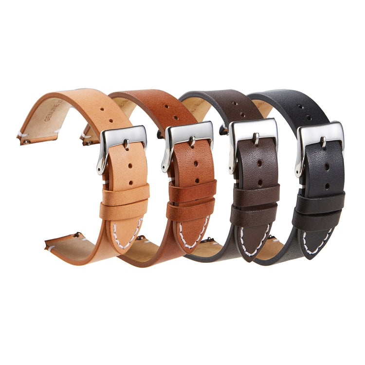 First Layer Retro Cowhide Frosted Leather Quick Release Universal Watch Band, Size��� 18mm(Deep Brown) - 18mm Bands by PMC TechLife | Online Shopping South Africa | PMC TechLife | Buy Now Pay Later Mobicred