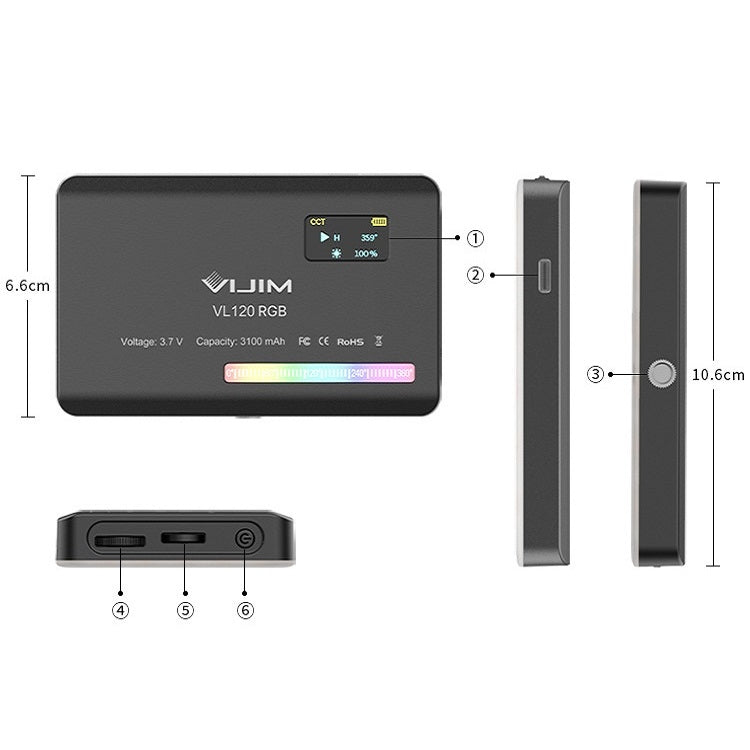 Ulanzi VL120 RGB Full Color RGB SLR Camera Photography Live Photo Video Small Light - free shipping - PMC Jewellery - Order now!