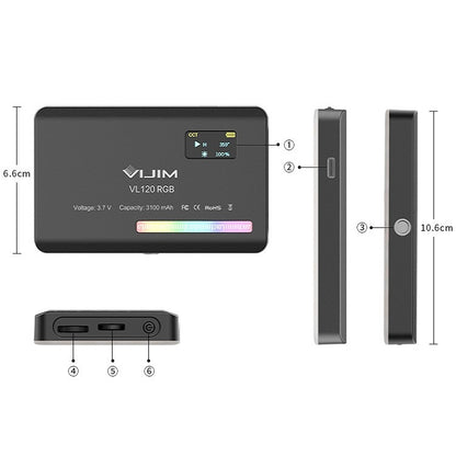 Ulanzi VL120 RGB Full Color RGB SLR Camera Photography Live Photo Video Small Light - free shipping - PMC Jewellery - Order now!