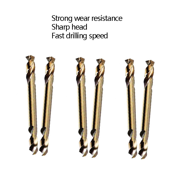 5pcs M35 Cobalt-Containing Twist Drill Bit High-Speed Steel Double Head Metal Steel Plate Expansion Hole Drill, Model: Double Head 3.2mm - Drill & Drill Bits by PMC TechLife | Online Shopping South Africa | PMC TechLife