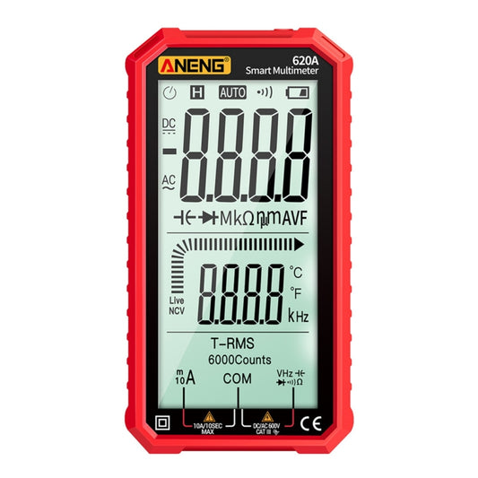 ANENG 620A Full Screen Smart Digital Multimeter(Red) - free shipping - PMC Jewellery - Order now!