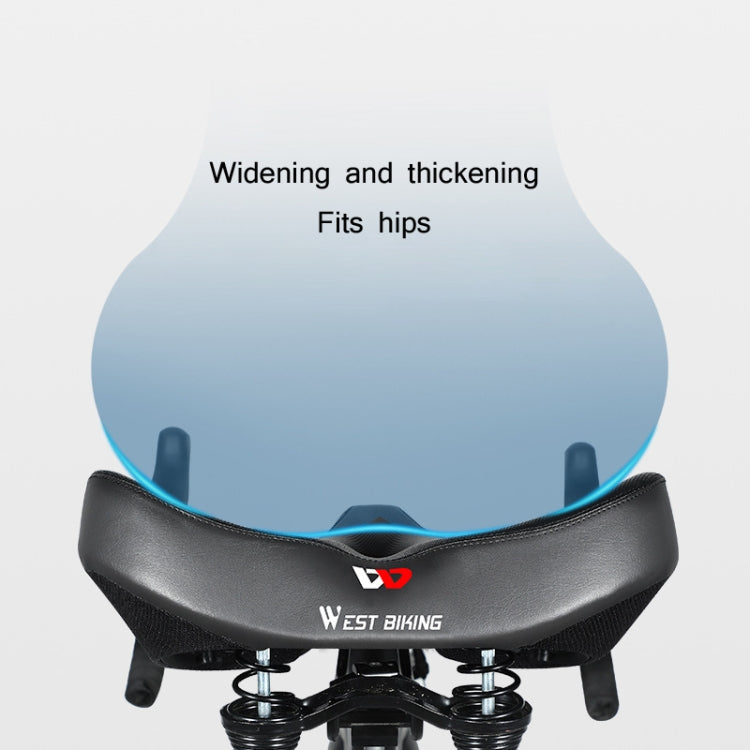 WEST BIKING Bicycle Riding Big Butt Comfortable Saddle(Black Hollow Windshield)