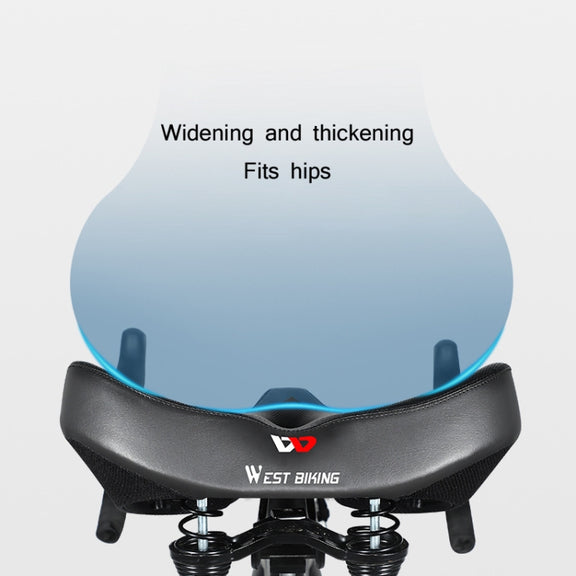 WEST BIKING Bicycle Riding Big Butt Comfortable Saddle(Black Groove)