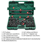 26 PCS / Set Hexagonal Heavy-Duty Socket Auto Repair Socket Wrench(Black Hexagonal)
