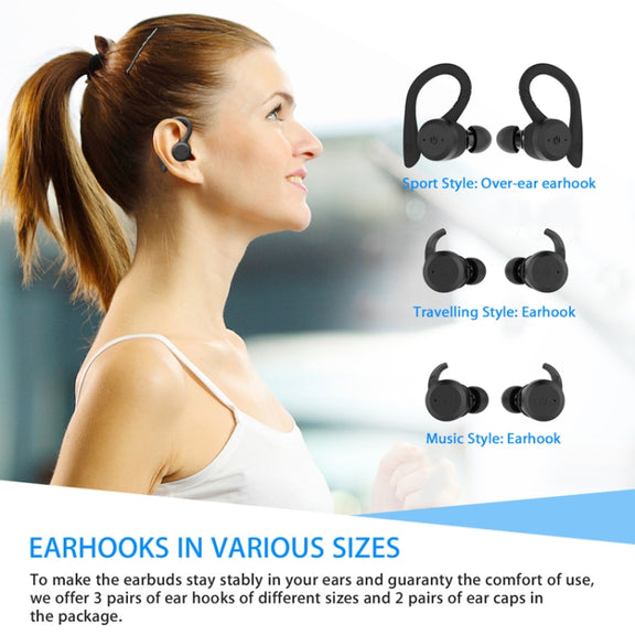 BE1032 Ear-mounted Water-resistant Sports TWS Wireless Bluetooth Earphone(Fluorescent Green)