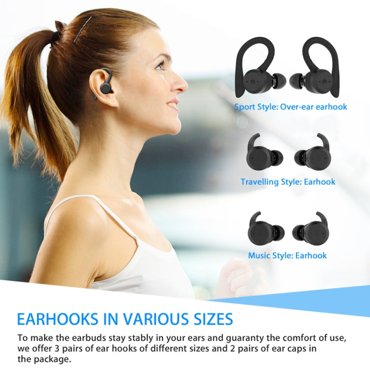 BE1032 Ear-mounted Water-resistant Sports TWS Wireless Bluetooth Earphone(Fluorescent Green)
