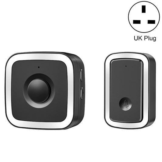 CACAZI A58 1 For 1 Smart Wireless Doorbell without Battery, Plug:UK Plug(Black Silver) - free shipping - PMC Jewellery - Order now!
