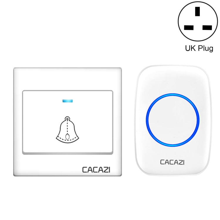CACAZI H10 1 For 1 Wireless Smart Doorbell without Battery, Plug:UK Plug(White) - Wireless Doorbell by CACAZI | Online Shopping South Africa | PMC TechLife | Buy Now Pay Later Mobicred