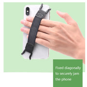 5 PCS Mobile Phone Back Strapping Bracket Lazy Phone And Tablet Back Stick Bracket, Style: 2 x 20cm (Black Iron Buckle)
