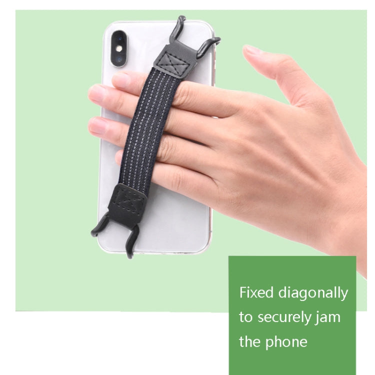5 PCS Mobile Phone Back Strapping Bracket Lazy Phone And Tablet Back Stick Bracket, Style: 2 x 20cm (Black Iron Buckle)